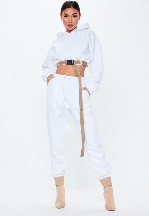 Petite White Oversized 90s Joggers, White