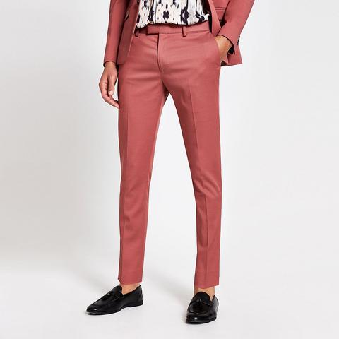Pink Skinny Suit Trousers