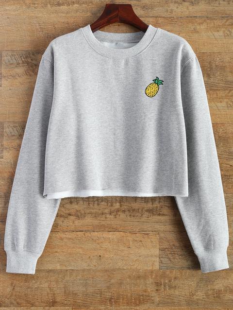 Raw Hem Cropped Sweatshirt