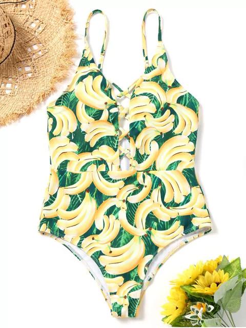 Bañador Strappy Banana Print One Piece