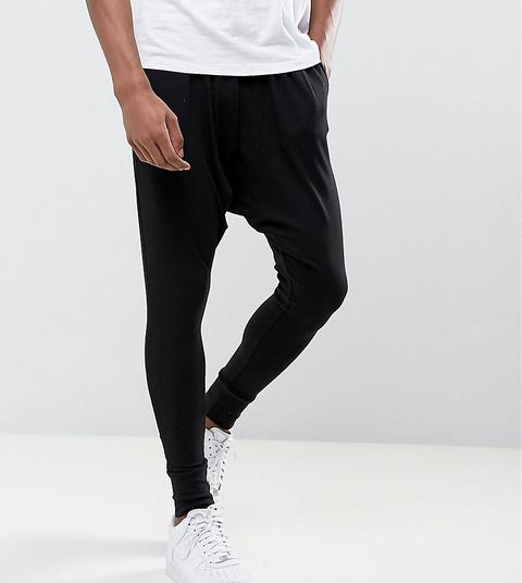 Joggers Ajustados Y Holgados En Negro Con Tiro Caído De Sixth June Tall