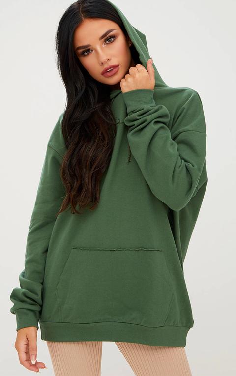 Khaki Oversized Hoodie, Green