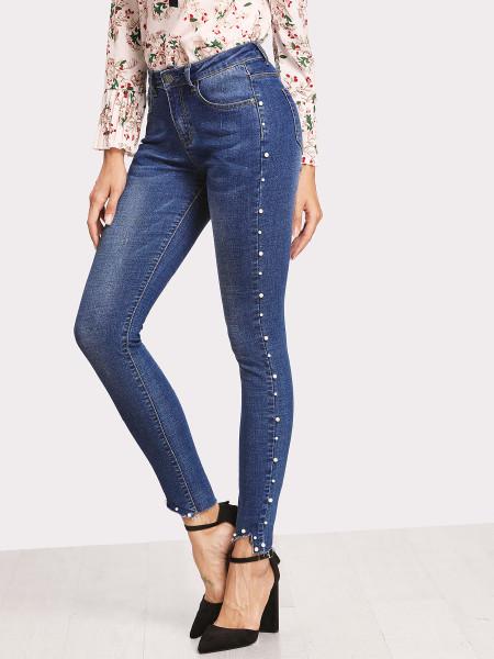 Pantaloni Stretti Di Jeans
