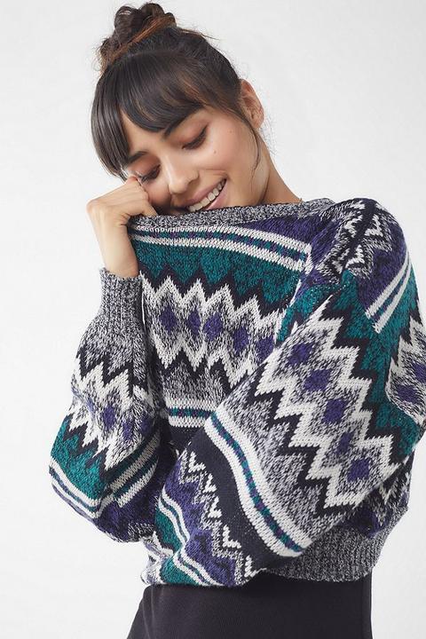 Urban renewal remade fair isle cropped sweater sale