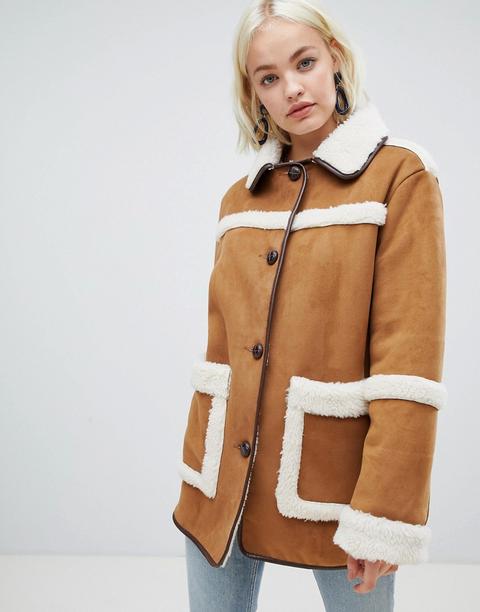 Chaqueta De Borreguito Estilo Vintage De Asos Design