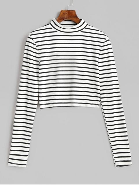 camiseta rayas cuello alto