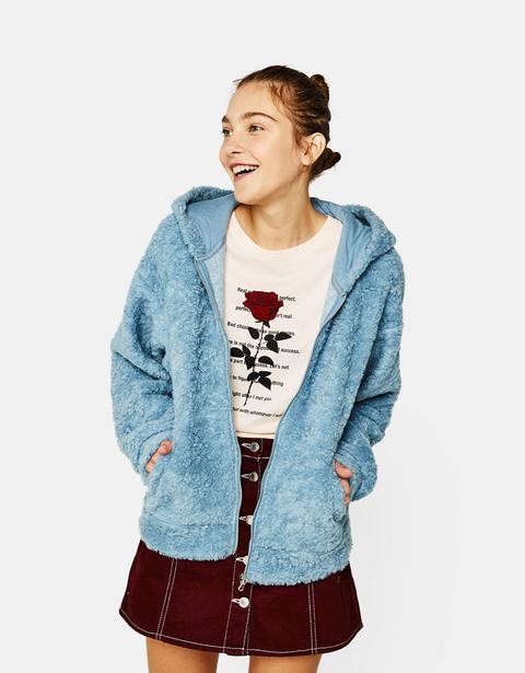 Chaqueta De Borreguillo Con Capucha