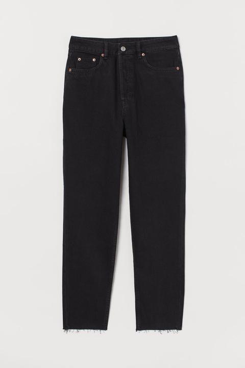 Slim Mom High Ankle Jeans - Negro