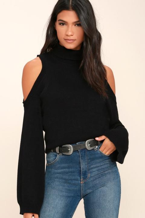 Spoiler Alert Black Turtleneck Sweater