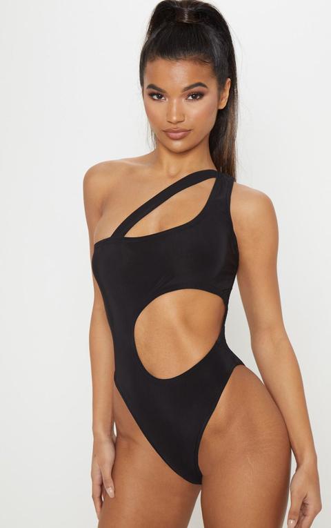 Women's Black Slinky Cut Out Bodysuit