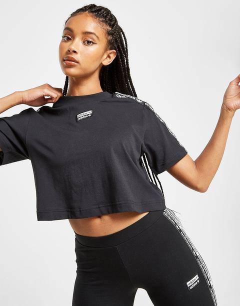 precio Cerebro raya Adidas Originals Tape Crop T-shirt - Black - Womens de Jd Sports en 21  Buttons
