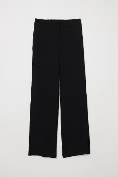 H & M - Pantaloni Ampi Con Bottoni - Nero