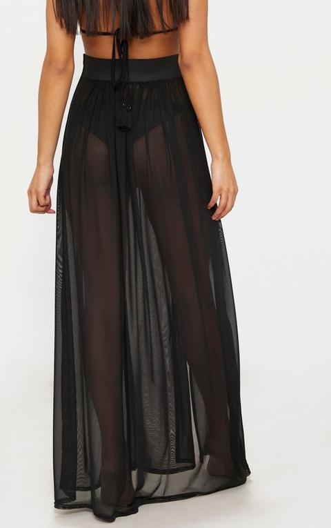 black mesh long skirt