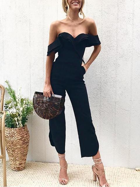 Stylish Layered Off Shoulder Jumpsuit