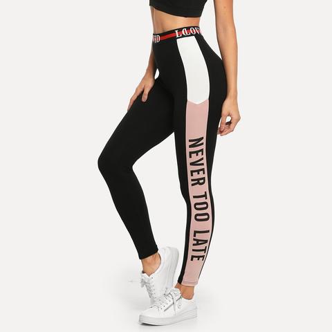 Leggings Con Stampa Di Lettere