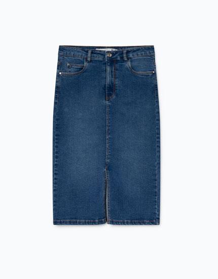 Falda Denim Midi