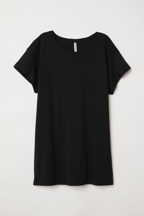 Camiseta Larga - Negro