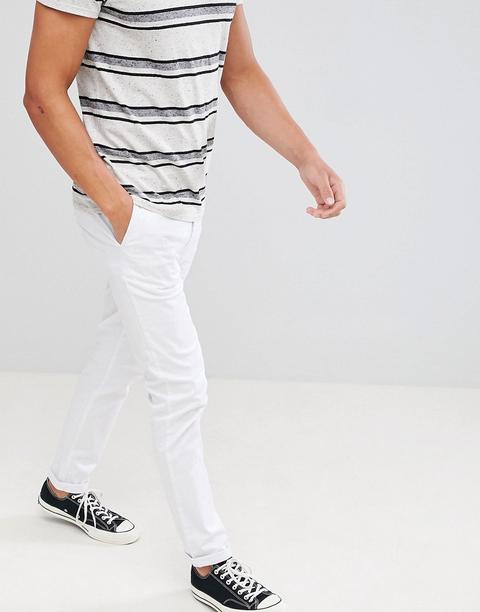 Chinos De Corte Slim En Blanco De Asos Design