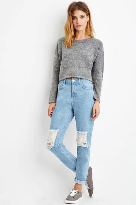 forever 21 high waisted ripped jeans