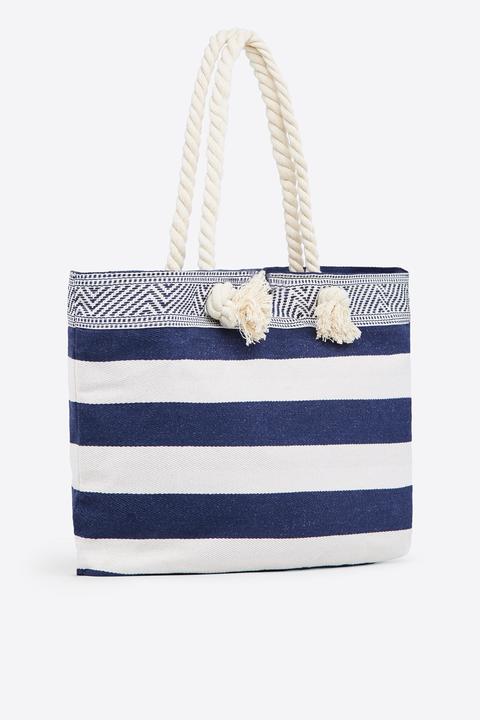 Bolso Navy De Rayas