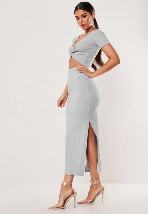 grey cut out dress