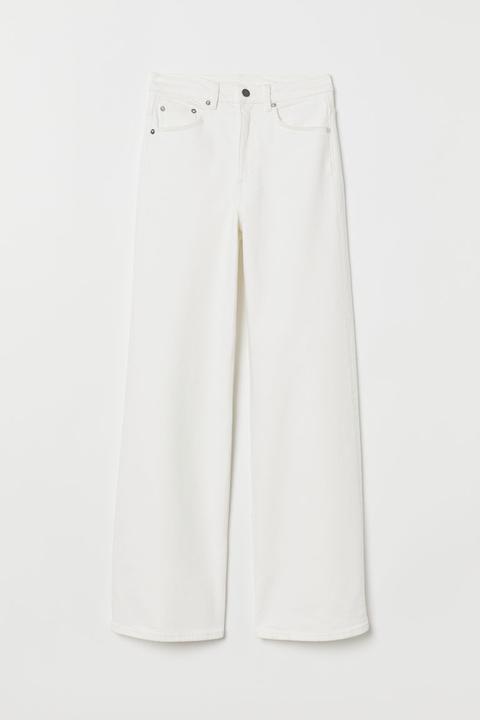 H & M - Wide Regular Jeans - White