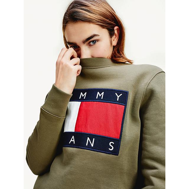 tommy flag cropped sweatshirt