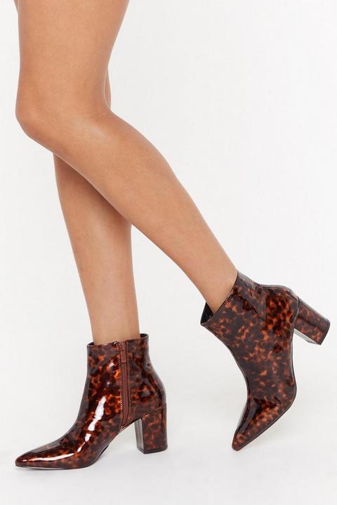 What's The Point Tortoiseshell Faux Leather Boots