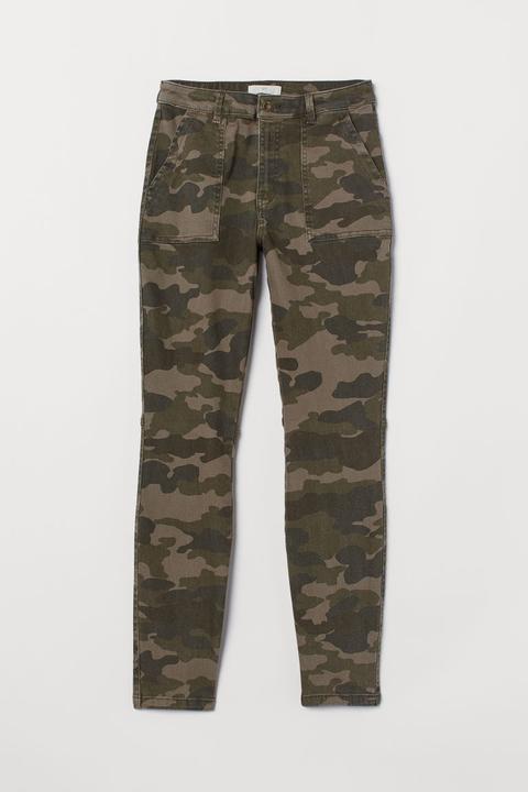 H & M - Twill Cargo Trousers - Green