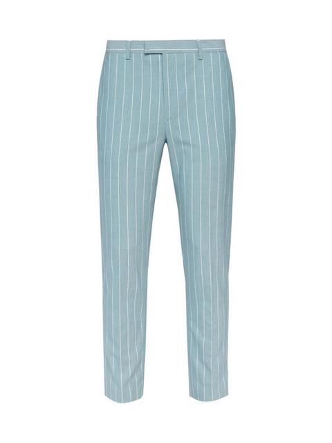 1904 Moore Skinny Light Green Pin Stripe Trousers