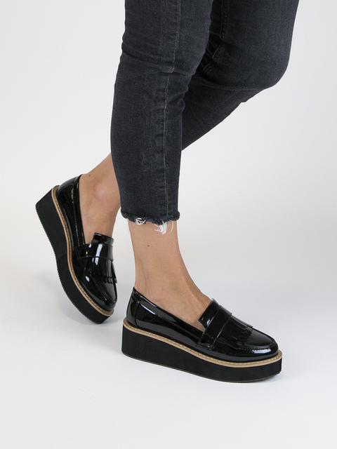 Mocasín Con Plataforma Y Flecos