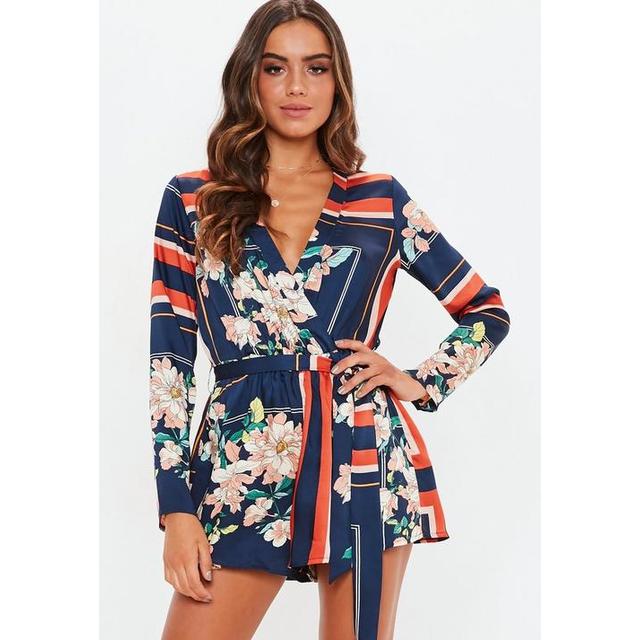 navy long sleeve playsuit