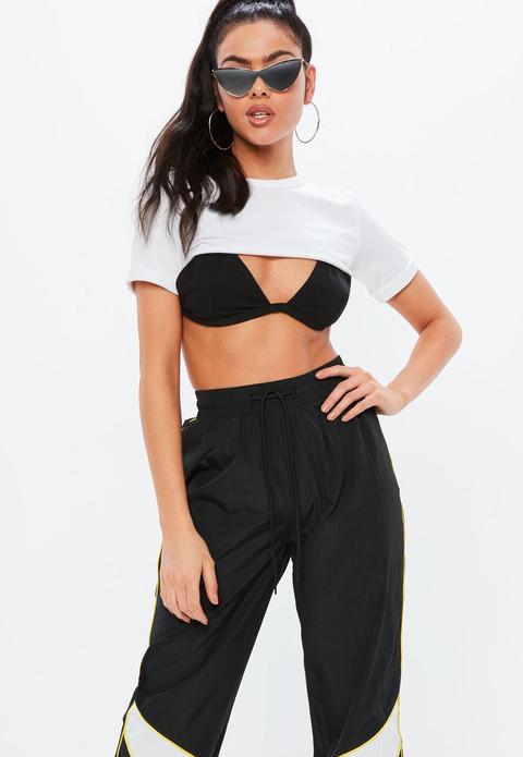 Madison Beer X Missguided White 2 In 1 Triangle Super Crop Bralet, White