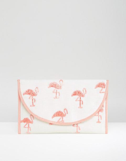 Clutch Con Flamencos Bordados De Asos Beach