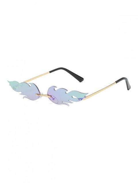 Lunettes De Soleil En Forme De Feu Sans Monture Silver Macaw Blue Green Brown Sugar Black Orange Pink Purple