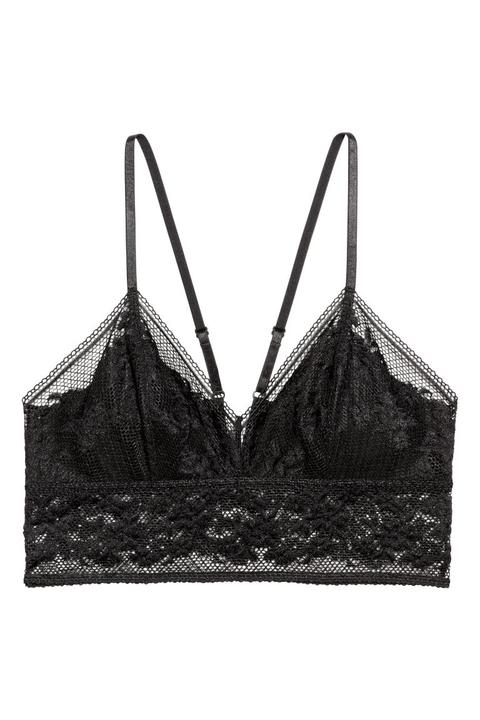 Bralette De Encaje - Negro