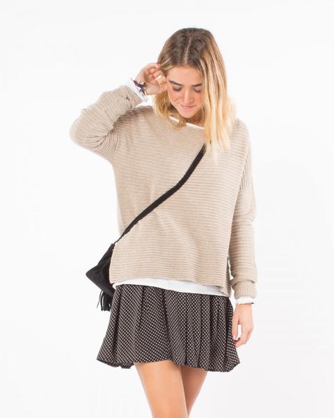 Falda Plisada Vuelo Estampado Corbatero Negro