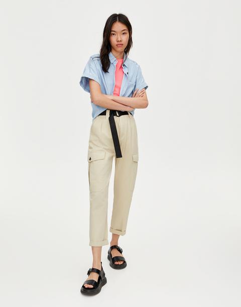 Pantalon Cargo Blanco From Pull And Bear On 21 Buttons