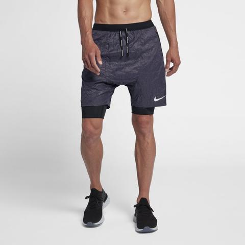 Nike Flex Run Division Stride Elevate Men's 2-in-1 Running Shorts - Grey