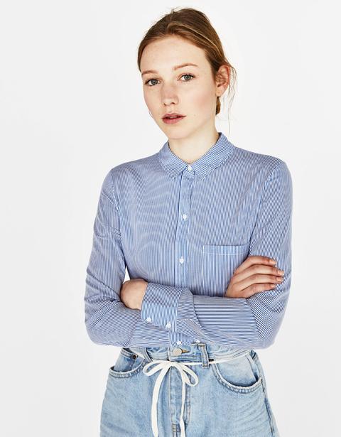 Camicia Cropped Bottoni Sulla Schiena