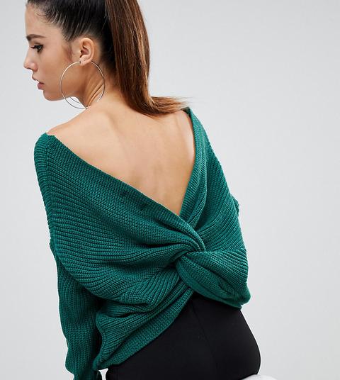 Parallel Lines - Maglione Ampio Con Retro A Incrocio - Verde