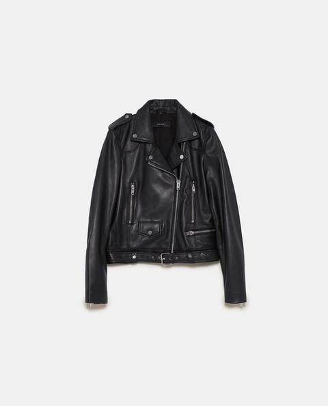 Giubbotto Biker In Pelle