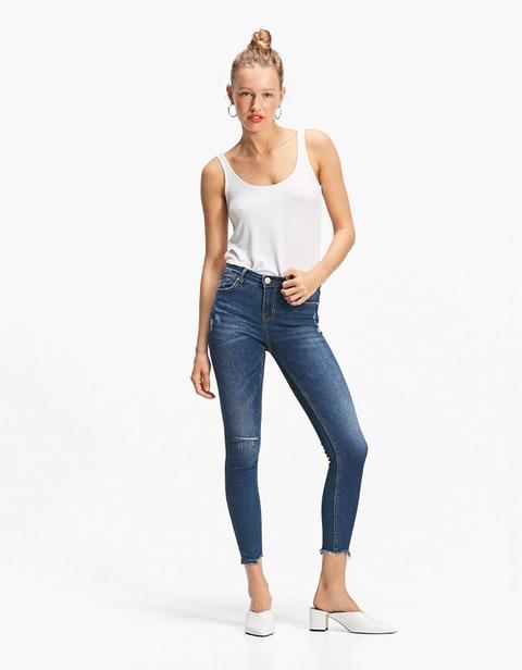 Skinny Denim Basic Jeans Medio