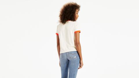 Orange Tab Ringer Surf Tee