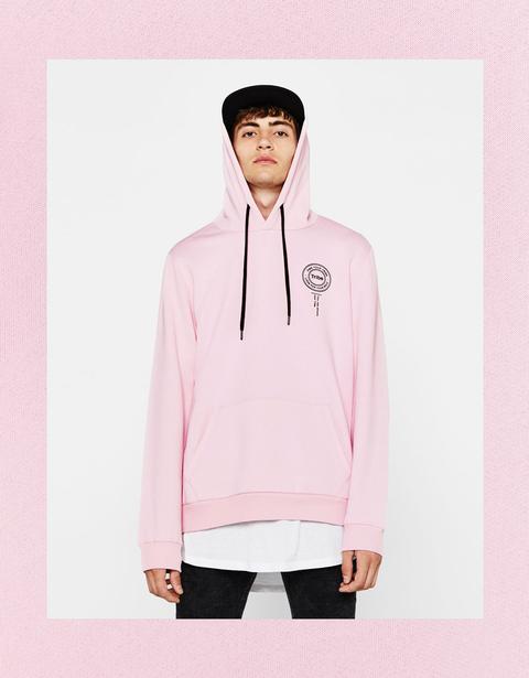 Sudadera Estampado Texto Con Capucha