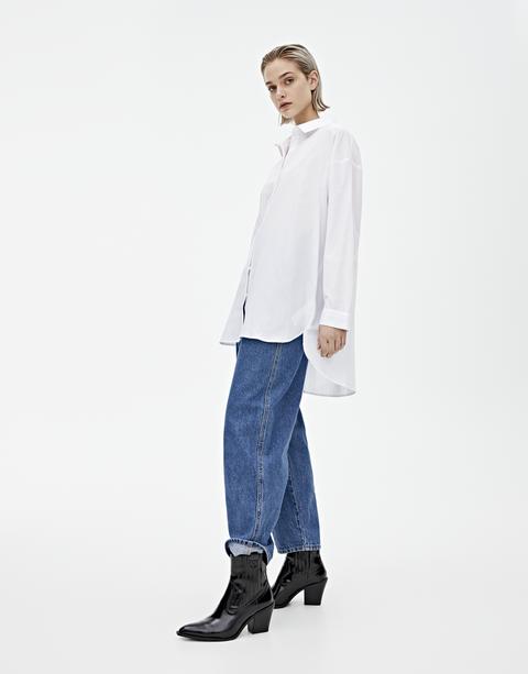 Camisa Popelín Oversize Blanca