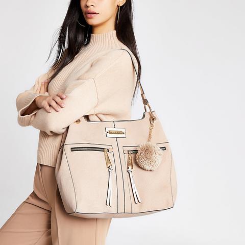 River island outlet beige slouch bag