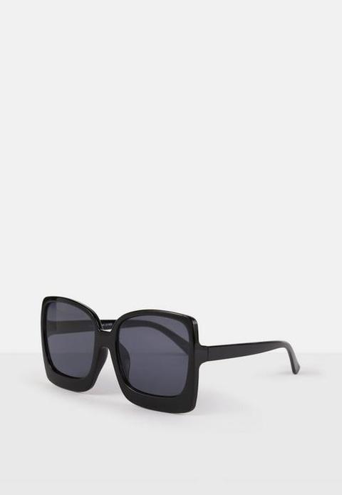 Black Chunky Frame Sunglasses, Black