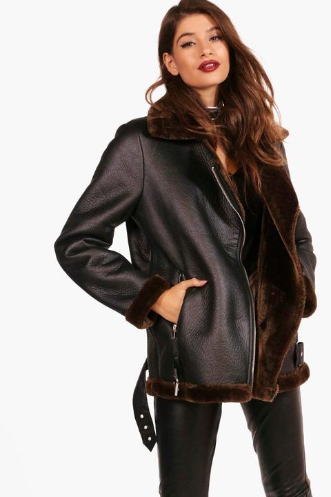 Julia Boutique Faux Fur Lined Aviator