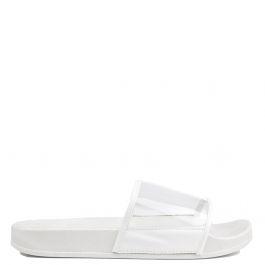 Cara - Sandalo Bianco Con Fascia In Perspex